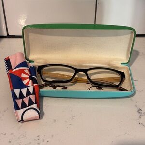 Kate Spade Eyeglasses Womens Leanne Optical Frames Case Cleaner Black Brown